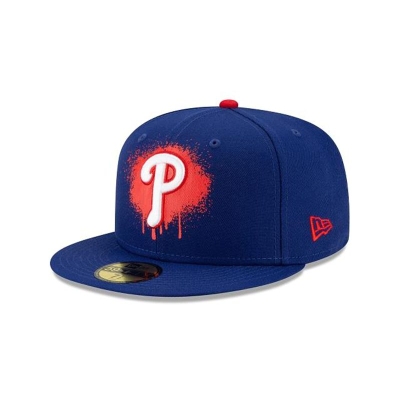 Red Philadelphia Phillies Hat - New Era MLB Drip Front 59FIFTY Fitted Caps USA5107683